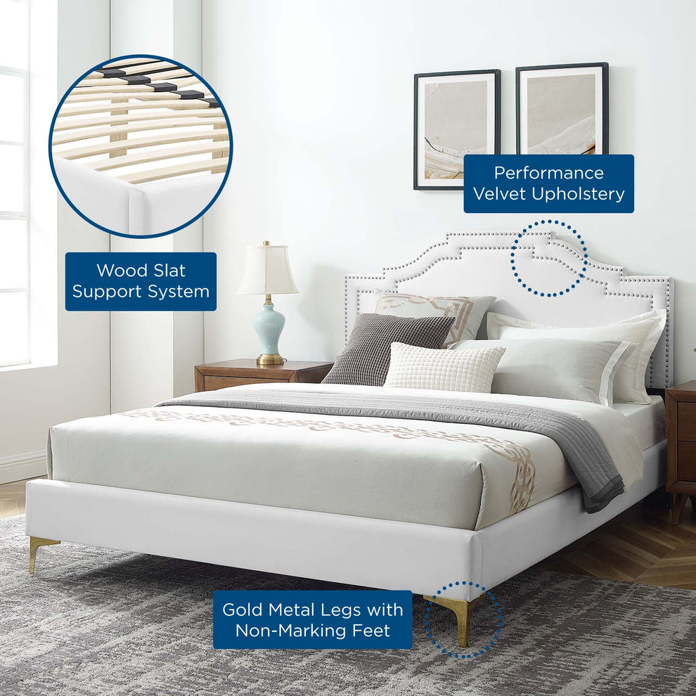 Adelaide Performance Velvet Queen Platform Bed By Modway - MOD-6580 | Beds | Modishstore - 104