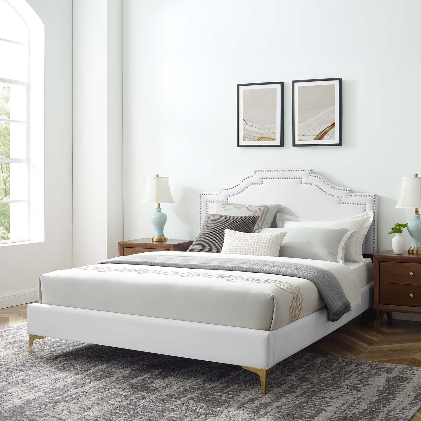 Adelaide Performance Velvet Queen Platform Bed By Modway - MOD-6580 | Beds | Modishstore - 105