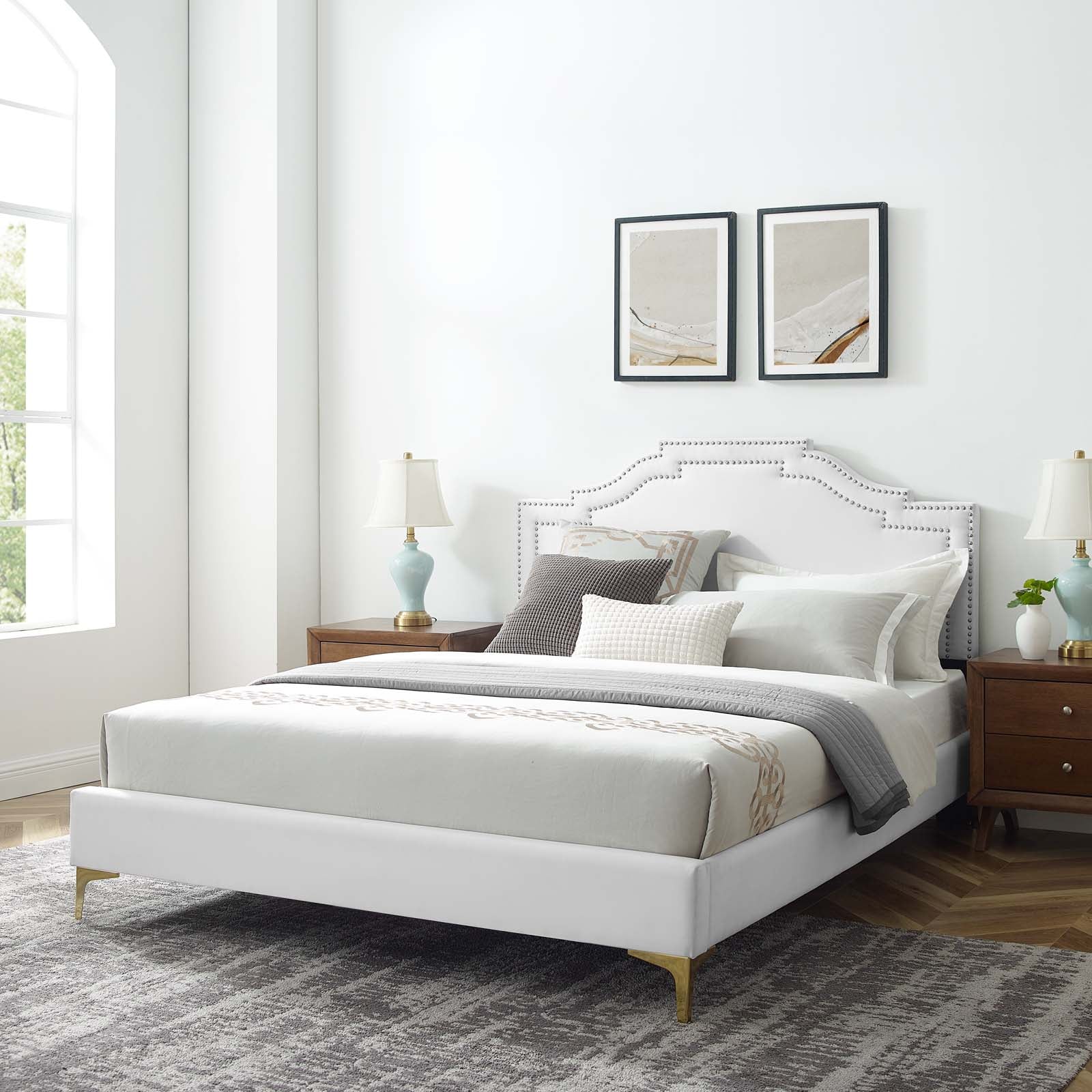 Adelaide Performance Velvet Queen Platform Bed By Modway - MOD-6580 | Beds | Modishstore - 105