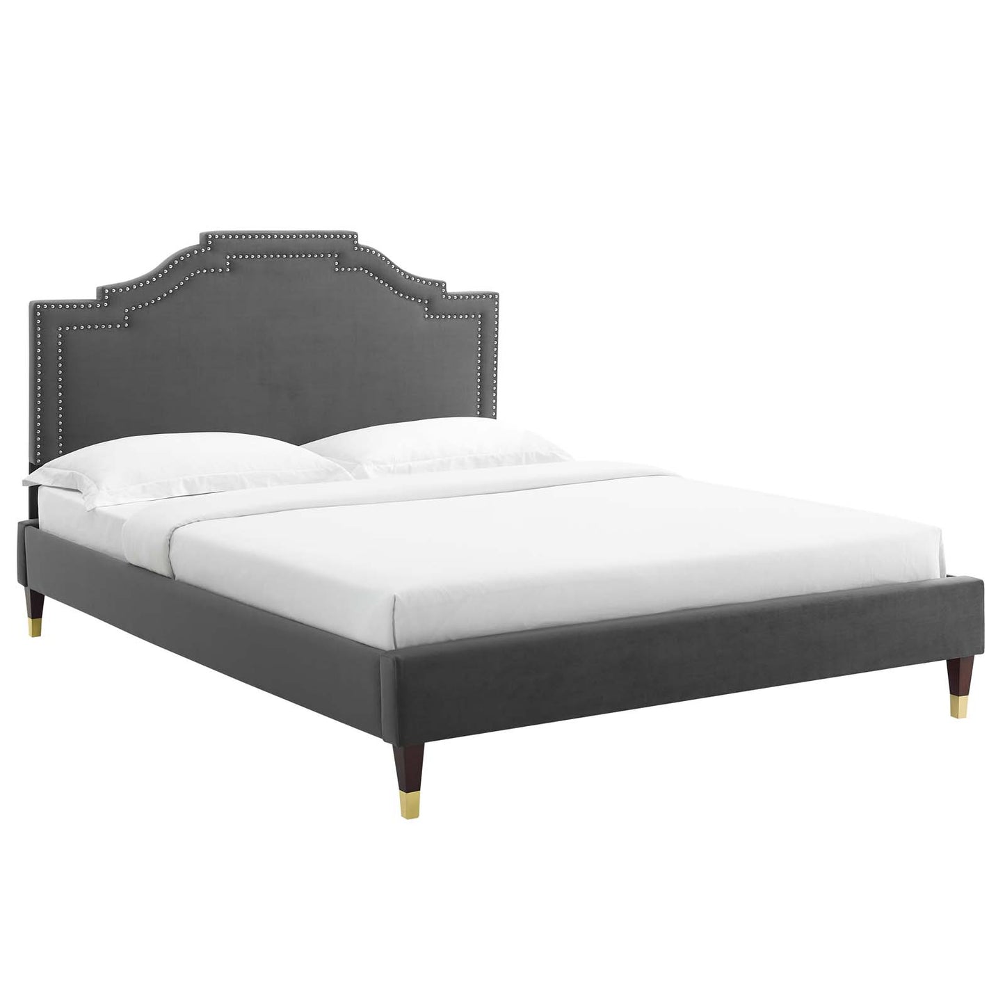 Adelaide Performance Velvet Queen Platform Bed By Modway - MOD-6581 | Beds | Modishstore - 1