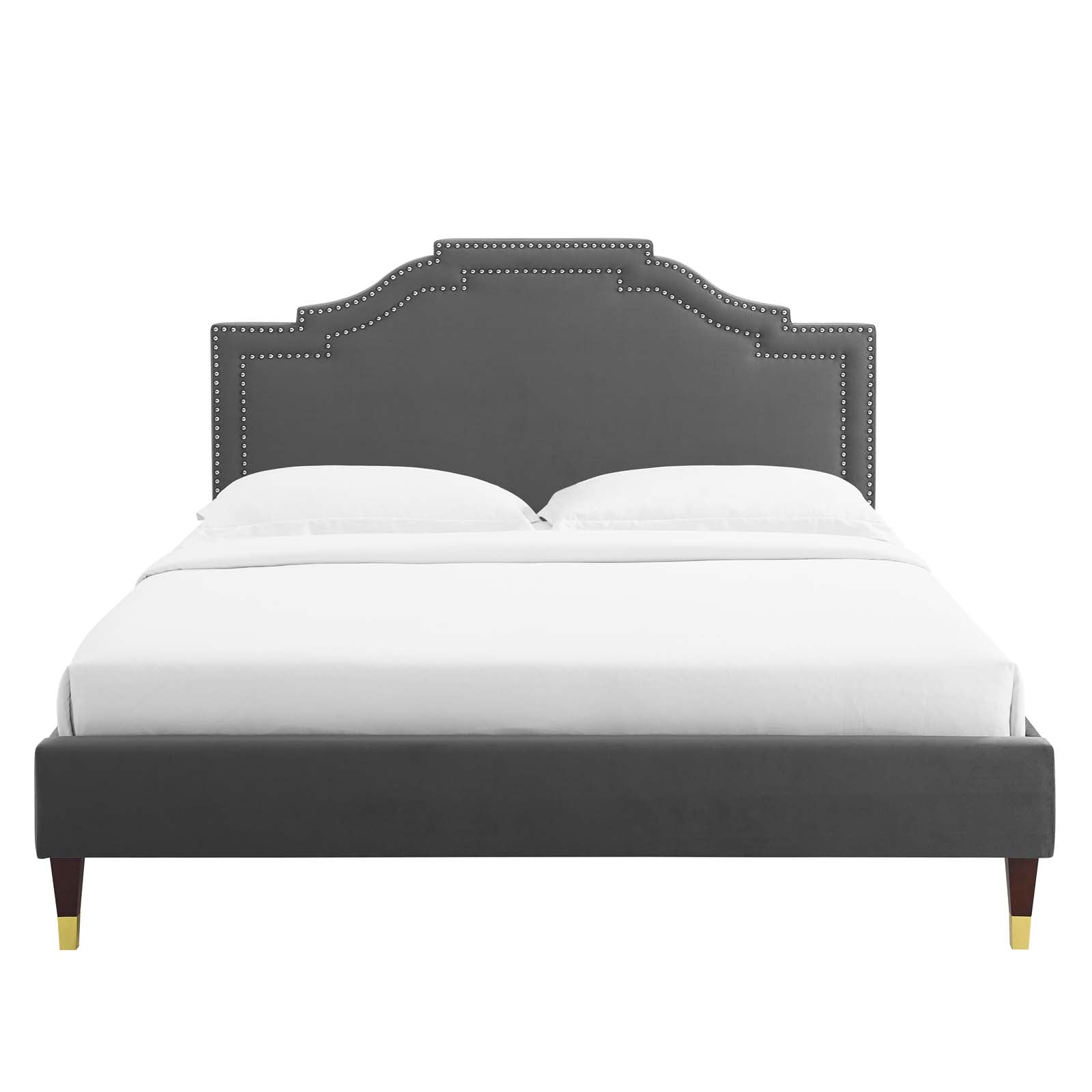 Adelaide Performance Velvet Queen Platform Bed By Modway - MOD-6581 | Beds | Modishstore - 6