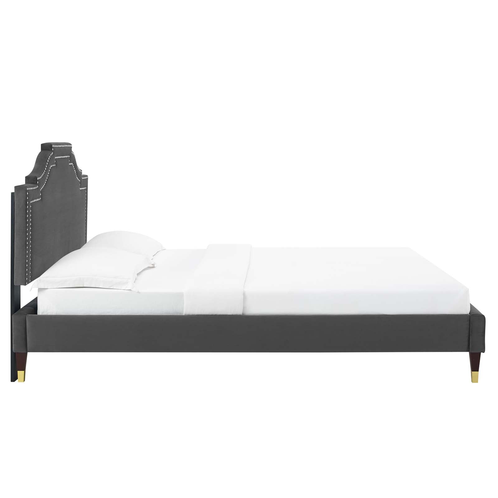 Adelaide Performance Velvet Queen Platform Bed By Modway - MOD-6581 | Beds | Modishstore - 7