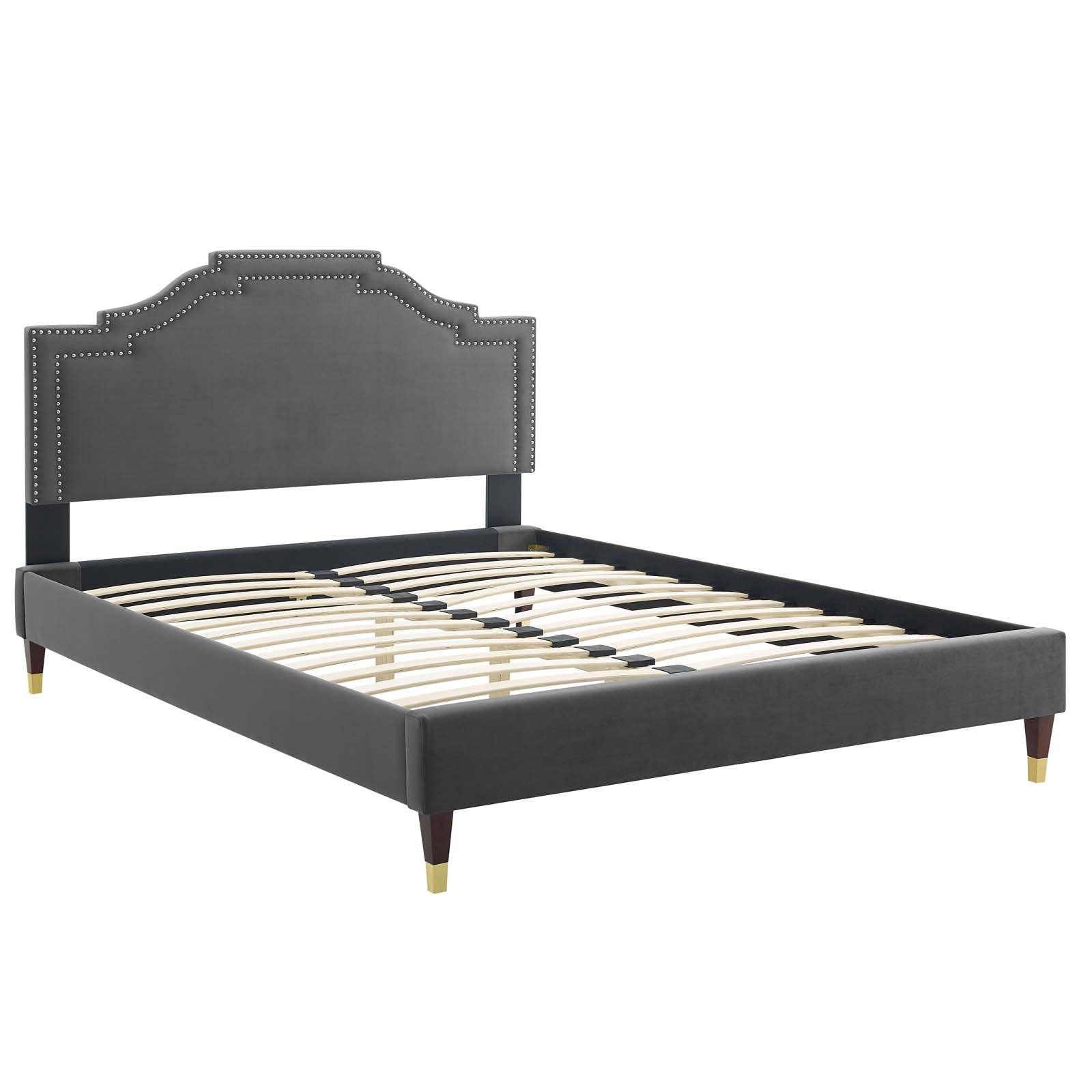 Adelaide Performance Velvet Queen Platform Bed By Modway - MOD-6581 | Beds | Modishstore - 8
