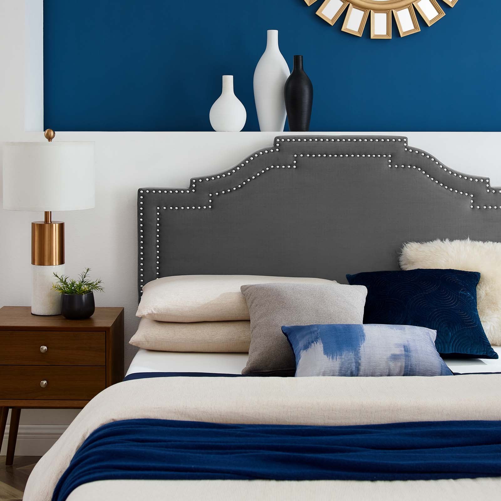 Adelaide Performance Velvet Queen Platform Bed By Modway - MOD-6581 | Beds | Modishstore - 12