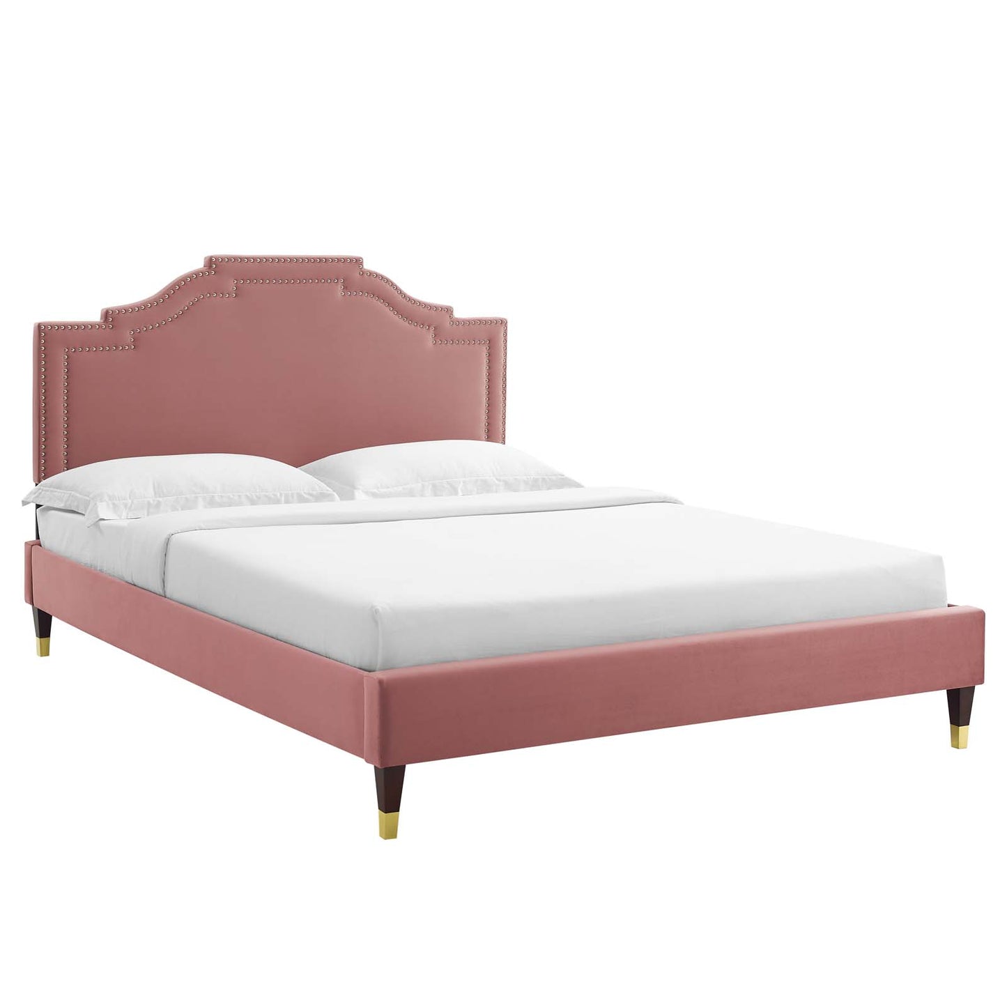 Adelaide Performance Velvet Queen Platform Bed By Modway - MOD-6581 | Beds | Modishstore - 14