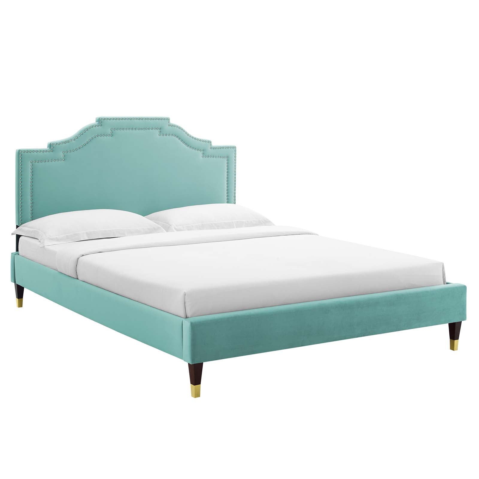 Adelaide Performance Velvet Queen Platform Bed By Modway - MOD-6581 | Beds | Modishstore - 42