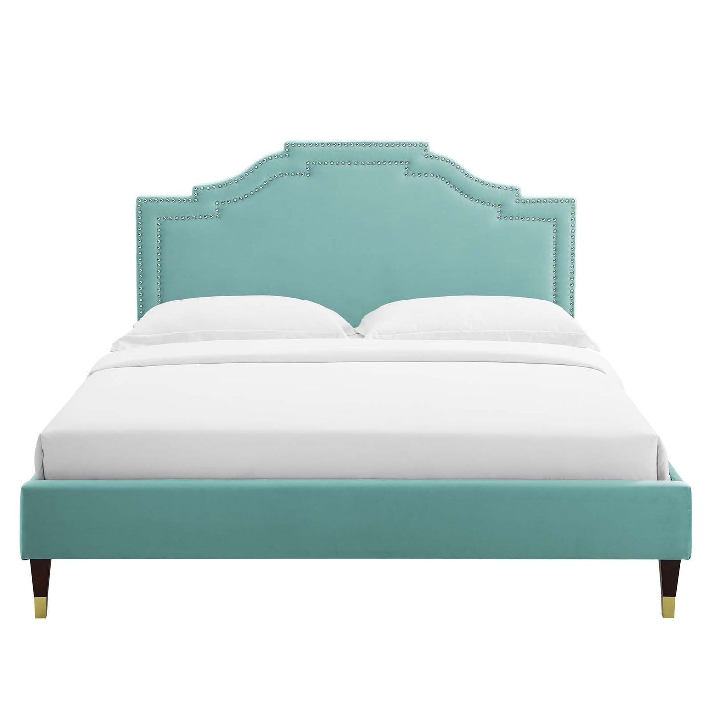 Adelaide Performance Velvet Queen Platform Bed By Modway - MOD-6581 | Beds | Modishstore - 55