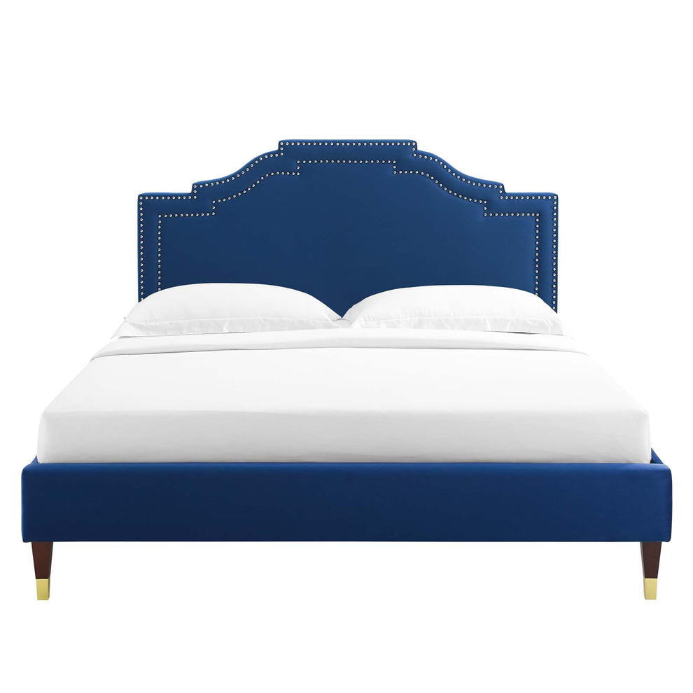 Adelaide Performance Velvet Queen Platform Bed By Modway - MOD-6581 | Beds | Modishstore - 68