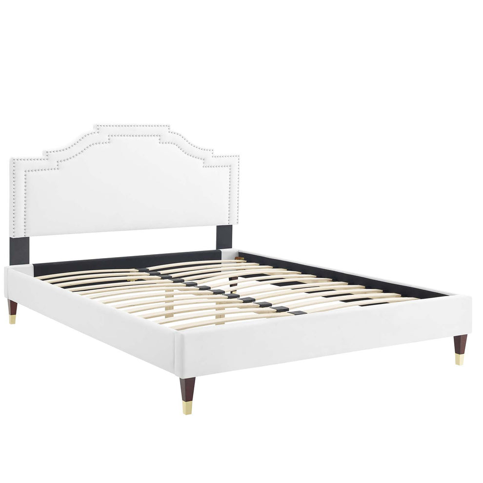 Adelaide Performance Velvet Queen Platform Bed By Modway - MOD-6581 | Beds | Modishstore - 105