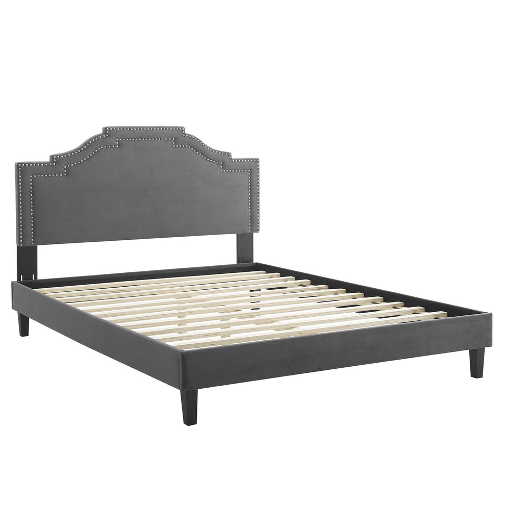 Adelaide Performance Velvet Queen Platform Bed By Modway - MOD-6582 | Beds | Modishstore - 8