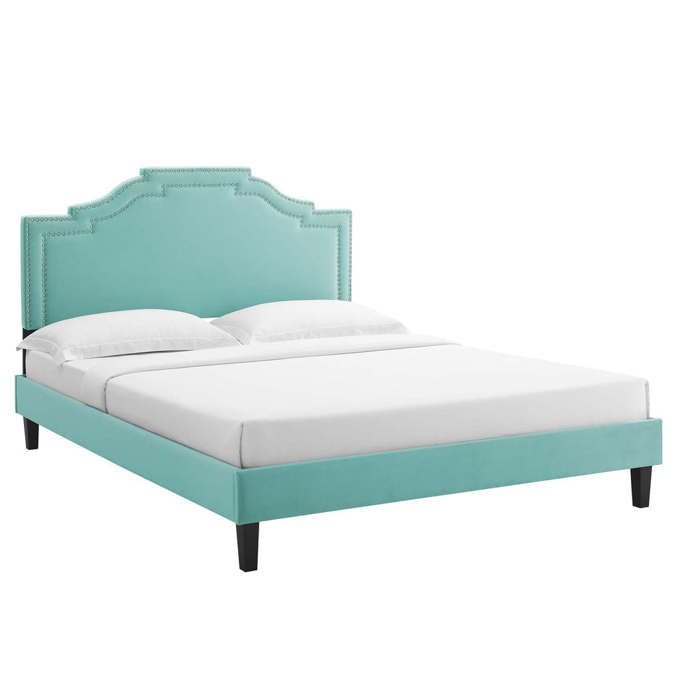 Adelaide Performance Velvet Queen Platform Bed By Modway - MOD-6582 | Beds | Modishstore - 40