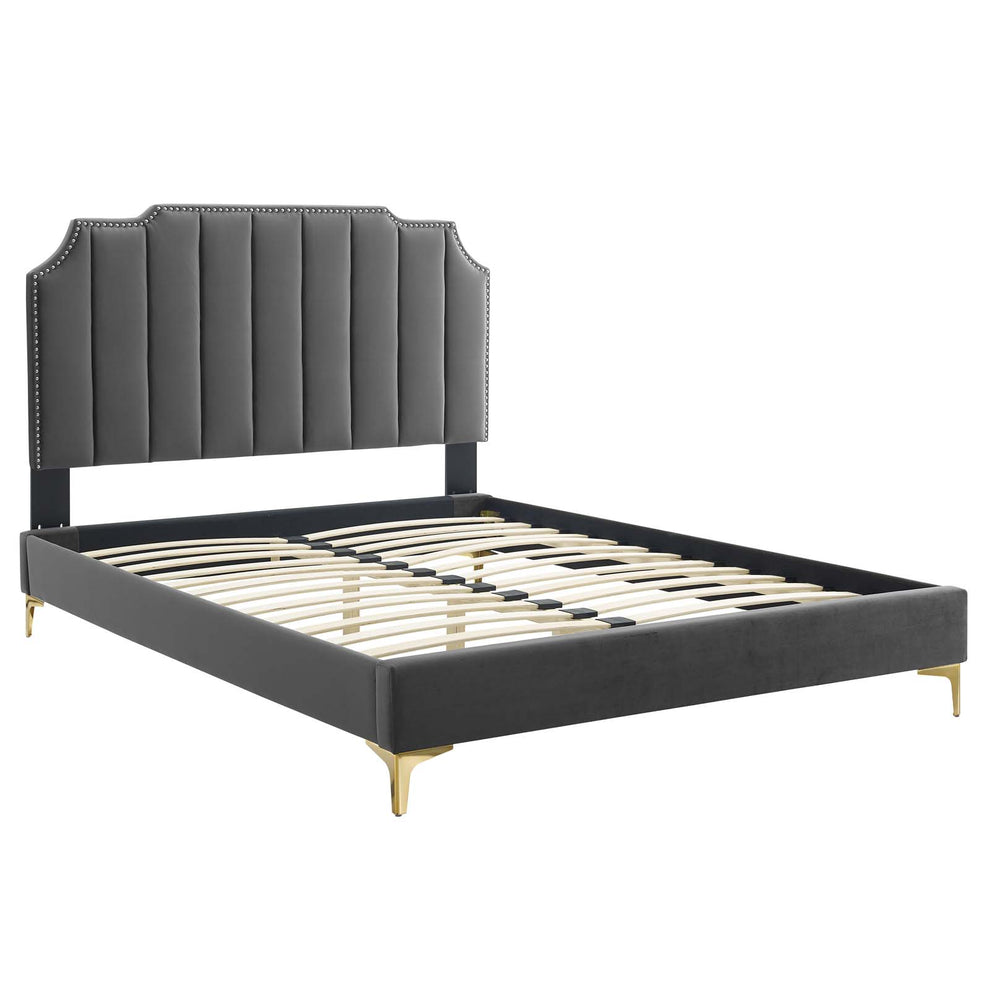 Colette Queen Performance Velvet Platform Bed By Modway - MOD-6583 | Beds | Modishstore - 10