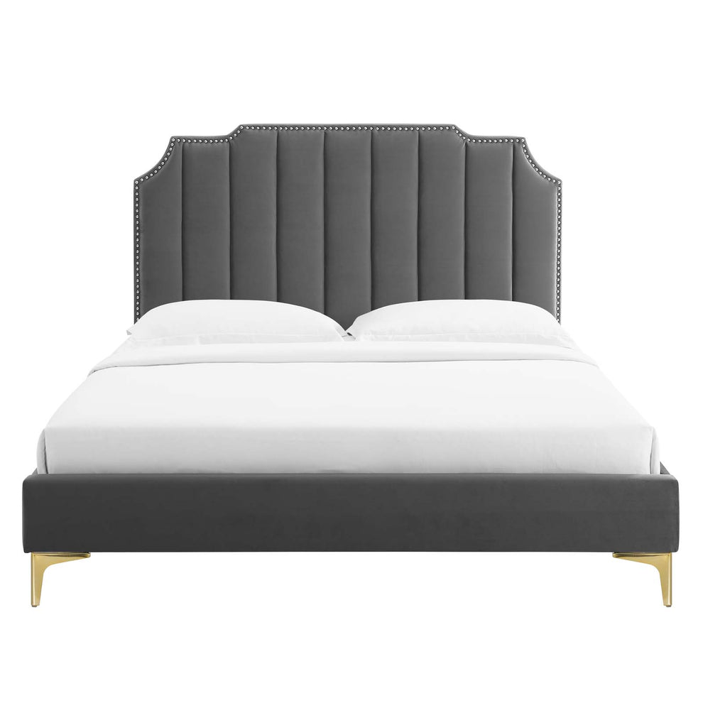 Colette Queen Performance Velvet Platform Bed By Modway - MOD-6583 | Beds | Modishstore - 12