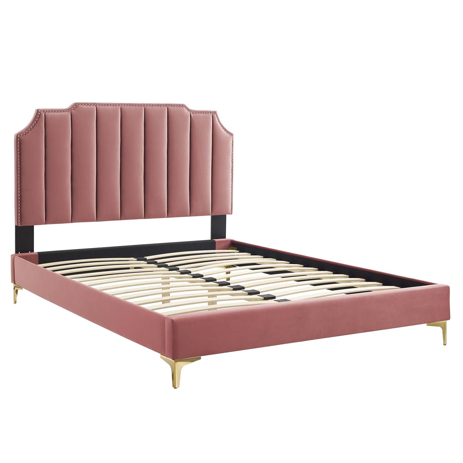Colette Queen Performance Velvet Platform Bed By Modway - MOD-6583 | Beds | Modishstore - 26