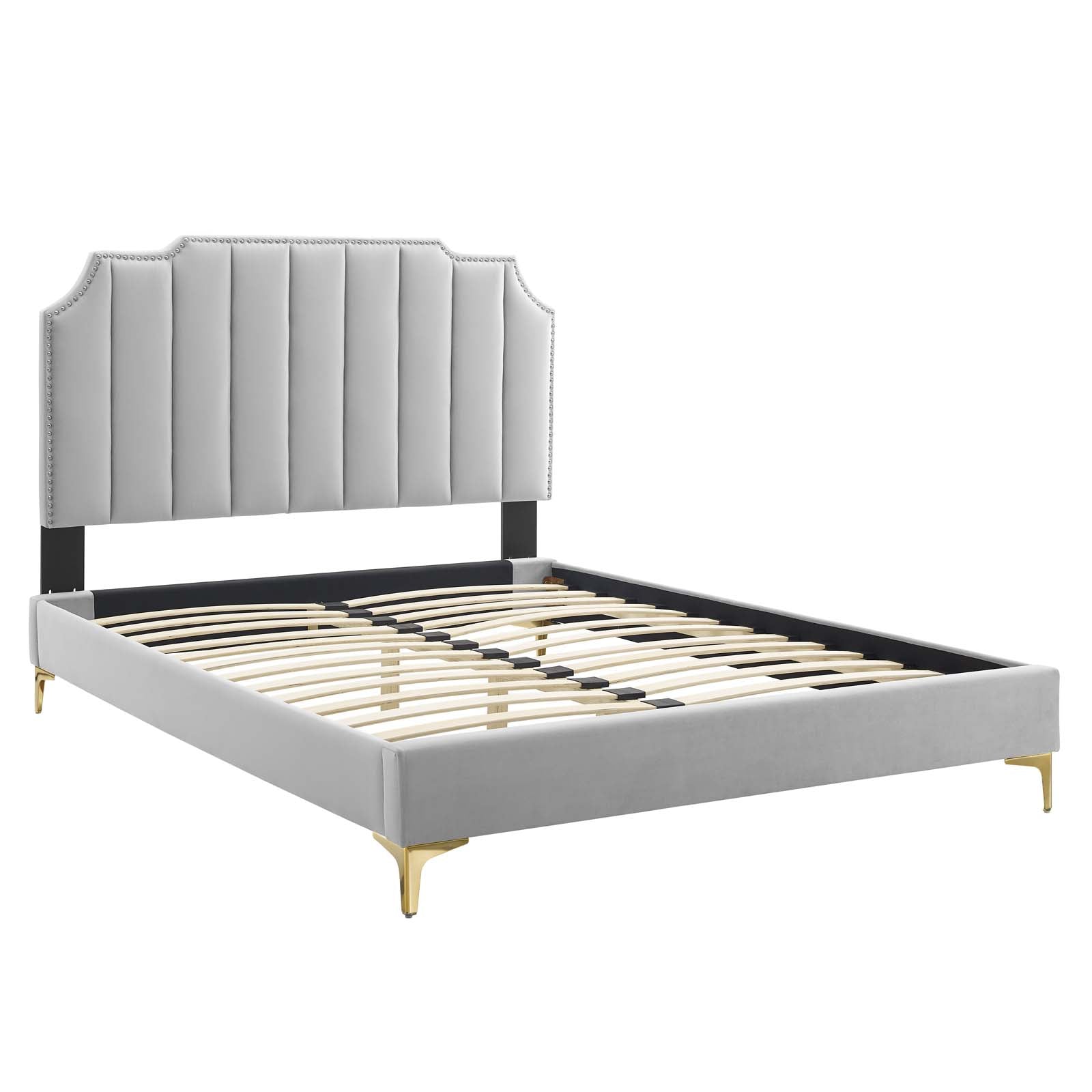 Colette Queen Performance Velvet Platform Bed By Modway - MOD-6583 | Beds | Modishstore - 42