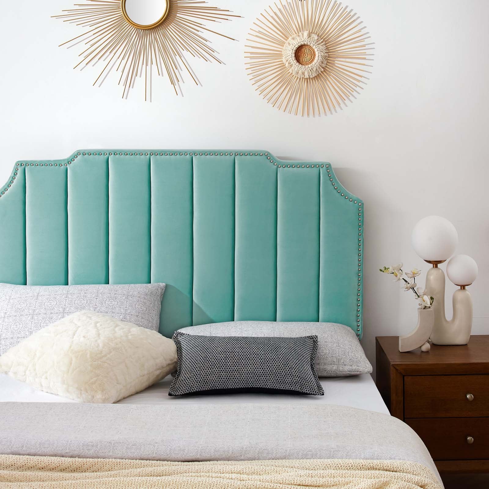 Colette Queen Performance Velvet Platform Bed By Modway - MOD-6583 | Beds | Modishstore - 56