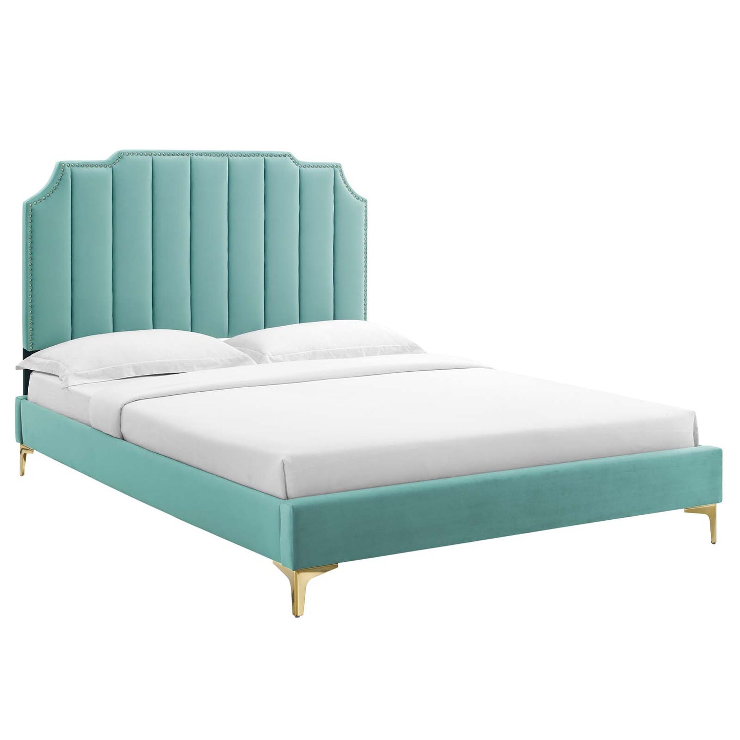 Colette Queen Performance Velvet Platform Bed By Modway - MOD-6583 | Beds | Modishstore - 49