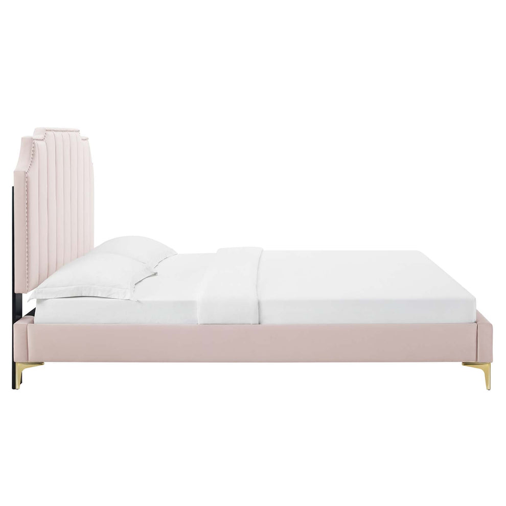 Colette Queen Performance Velvet Platform Bed By Modway - MOD-6583 | Beds | Modishstore - 91