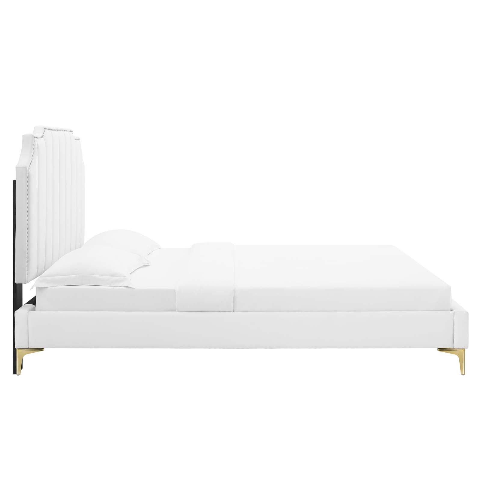 Colette Queen Performance Velvet Platform Bed By Modway - MOD-6583 | Beds | Modishstore - 123