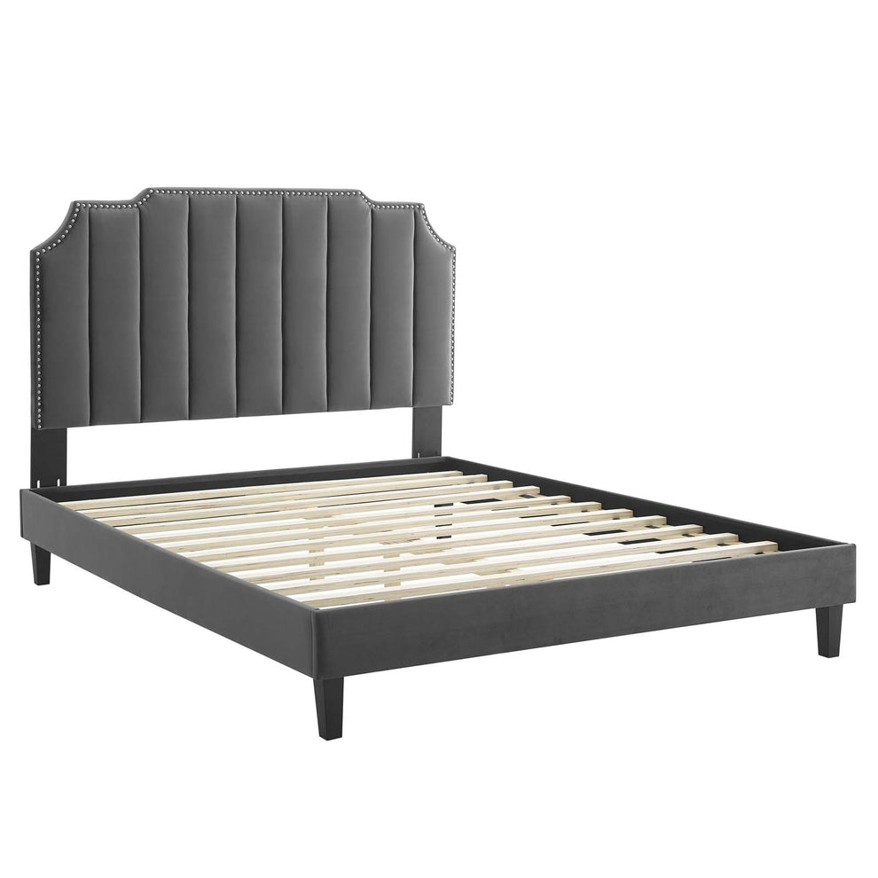 Colette Queen Performance Velvet Platform Bed By Modway - MOD-6585 | Beds | Modishstore - 10