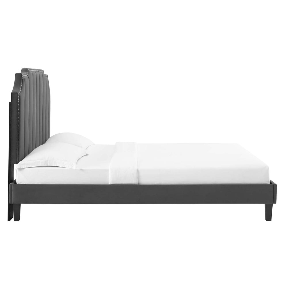 Colette Queen Performance Velvet Platform Bed By Modway - MOD-6585 | Beds | Modishstore - 11