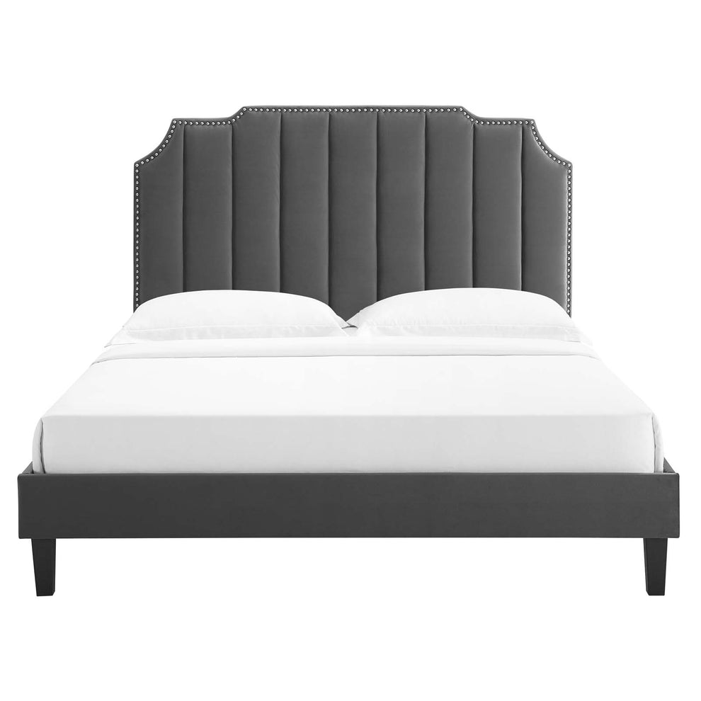 Colette Queen Performance Velvet Platform Bed By Modway - MOD-6585 | Beds | Modishstore - 12