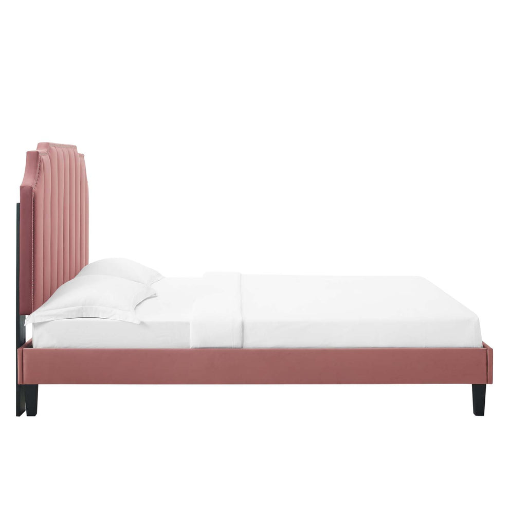 Colette Queen Performance Velvet Platform Bed By Modway - MOD-6585 | Beds | Modishstore - 27