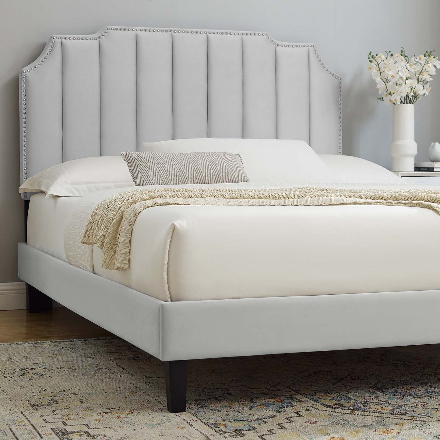 Colette Queen Performance Velvet Platform Bed By Modway - MOD-6585 | Beds | Modishstore - 40