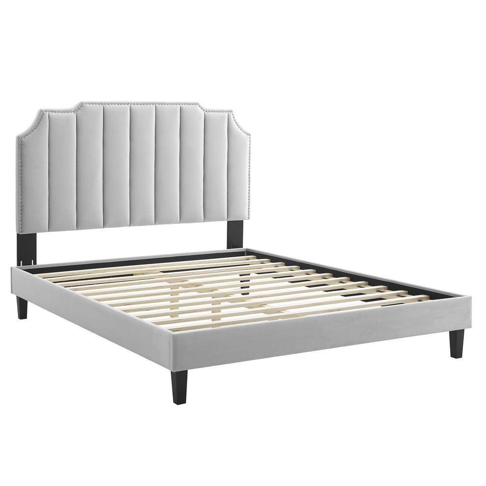 Colette Queen Performance Velvet Platform Bed By Modway - MOD-6585 | Beds | Modishstore - 42