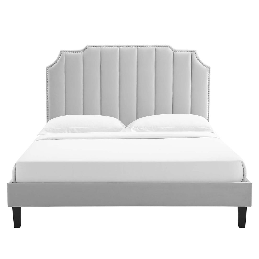 Colette Queen Performance Velvet Platform Bed By Modway - MOD-6585 | Beds | Modishstore - 44
