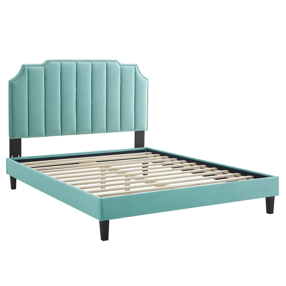 Colette Queen Performance Velvet Platform Bed By Modway - MOD-6585 | Beds | Modishstore - 58