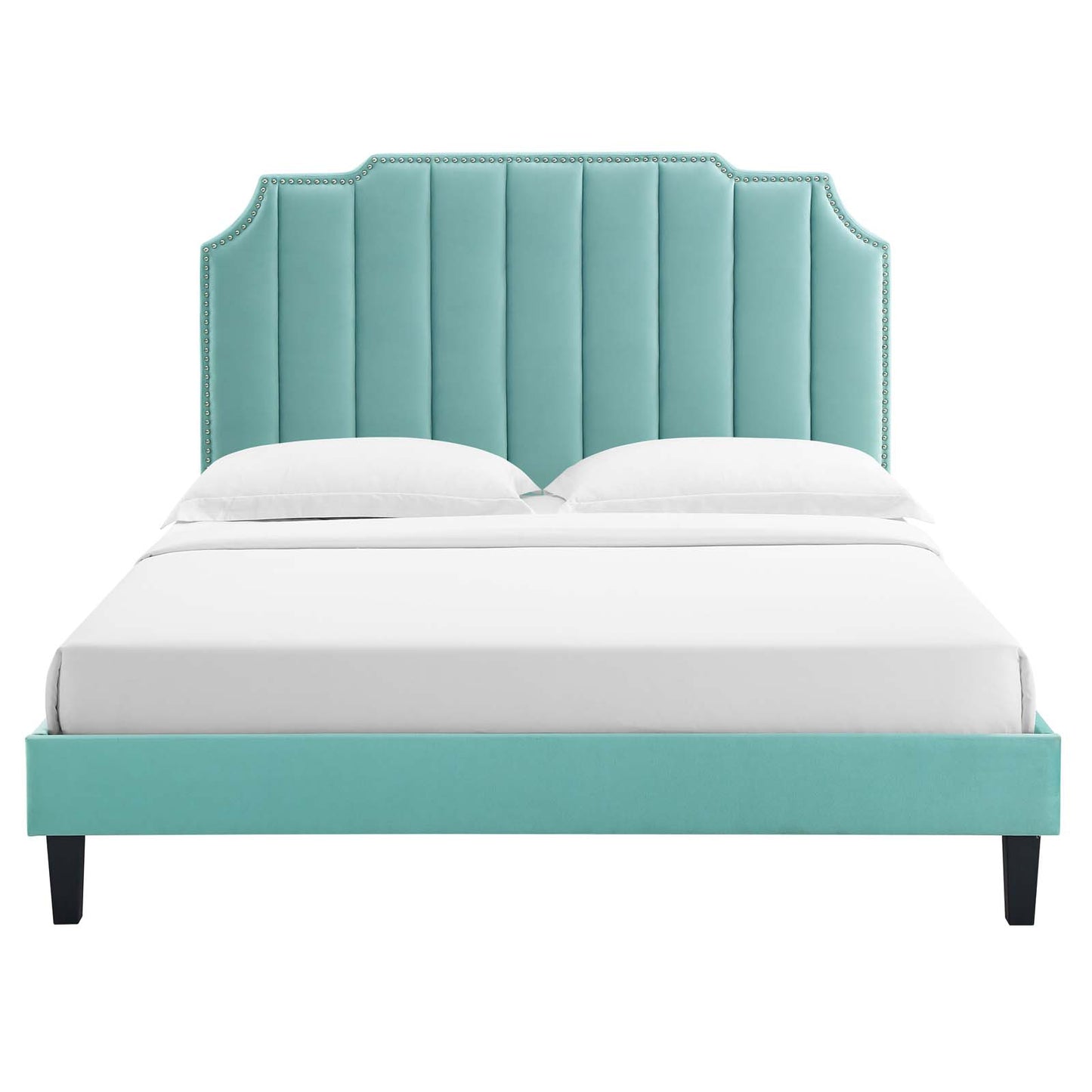 Colette Queen Performance Velvet Platform Bed By Modway - MOD-6585 | Beds | Modishstore - 60