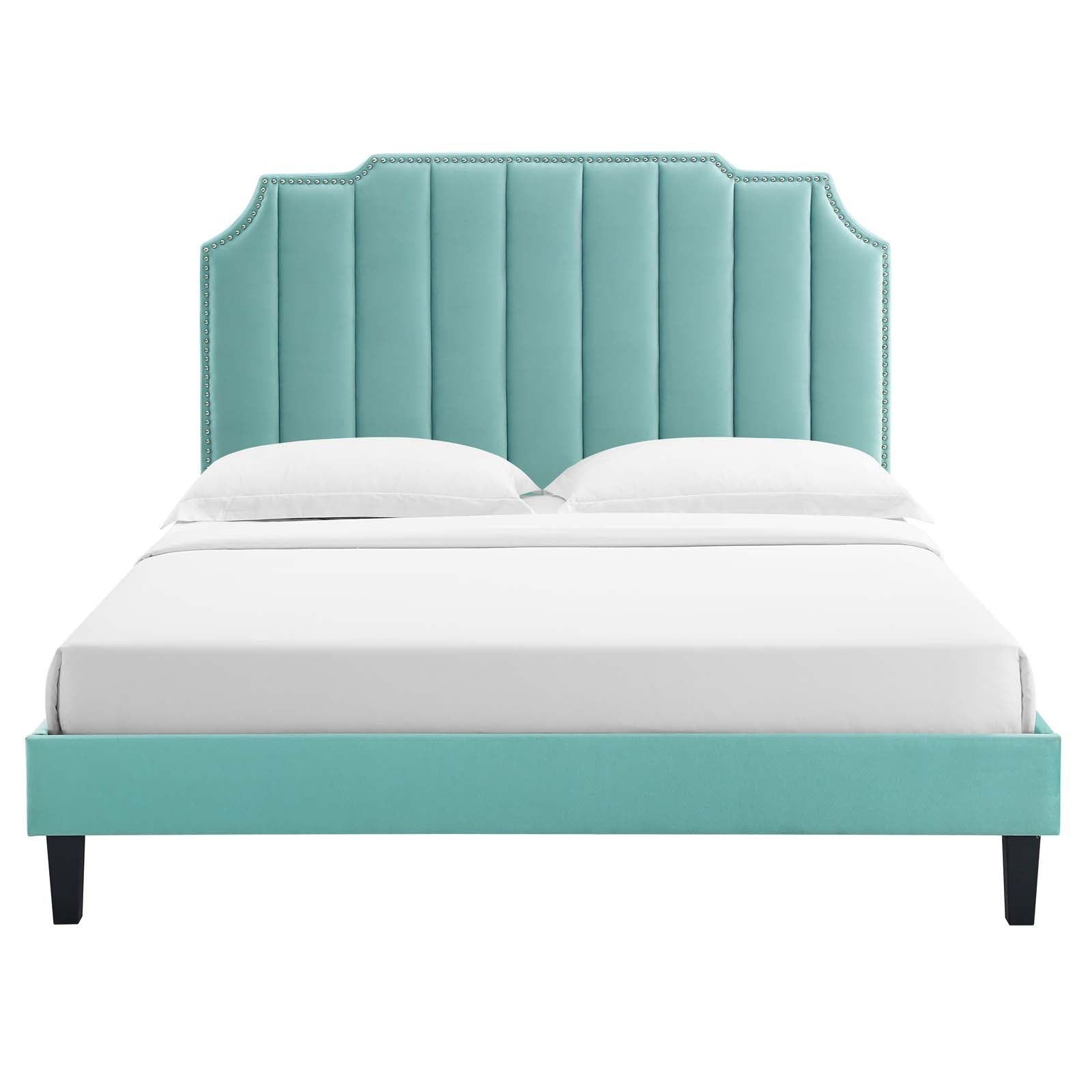 Colette Queen Performance Velvet Platform Bed By Modway - MOD-6585 | Beds | Modishstore - 60