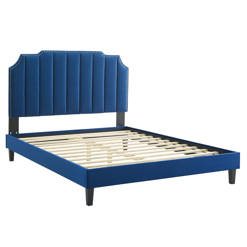 Colette Queen Performance Velvet Platform Bed By Modway - MOD-6585 | Beds | Modishstore - 74