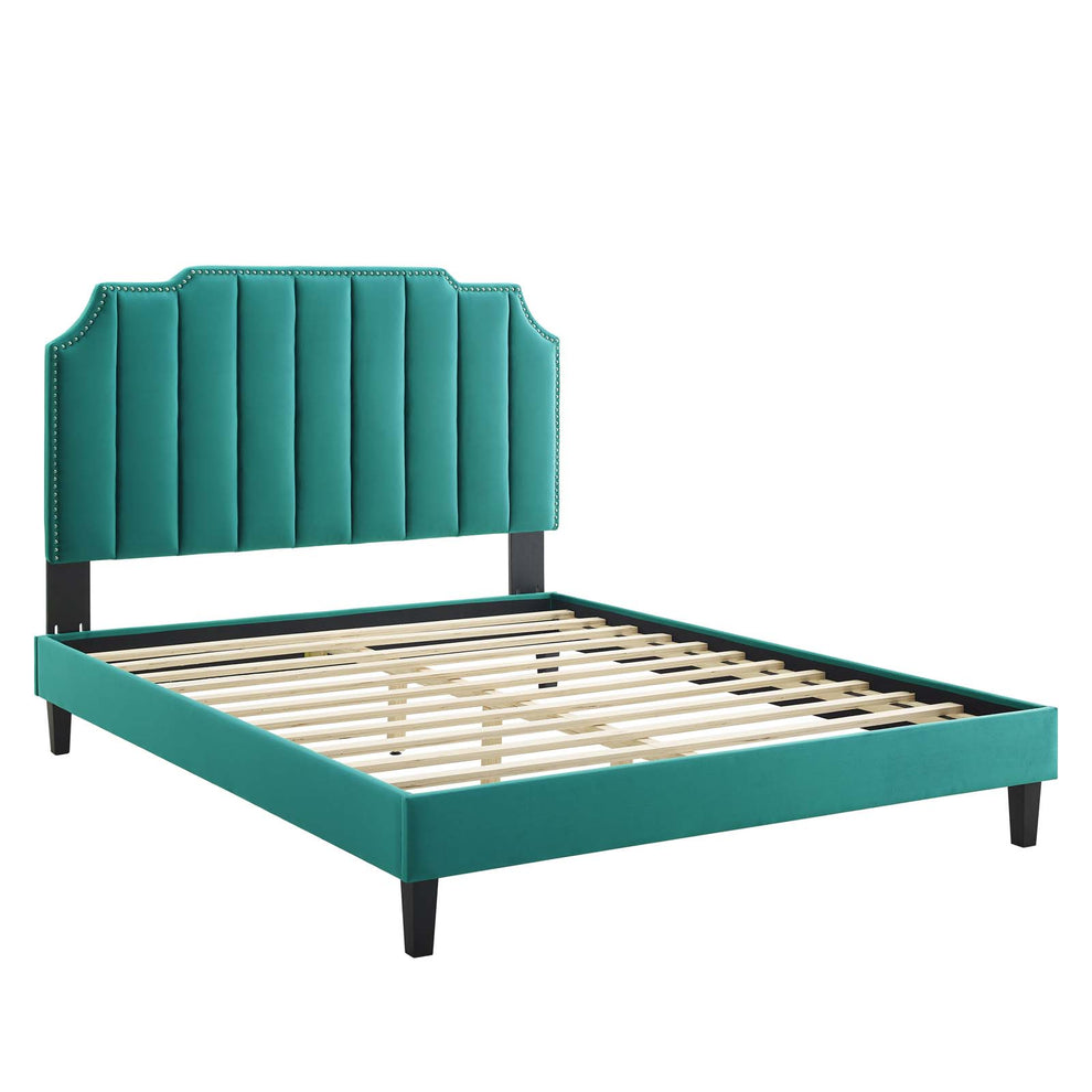 Colette Queen Performance Velvet Platform Bed By Modway - MOD-6585 | Beds | Modishstore - 106