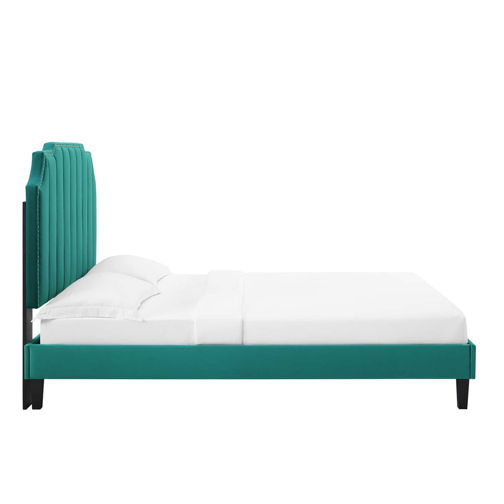 Colette Queen Performance Velvet Platform Bed By Modway - MOD-6585 | Beds | Modishstore - 107
