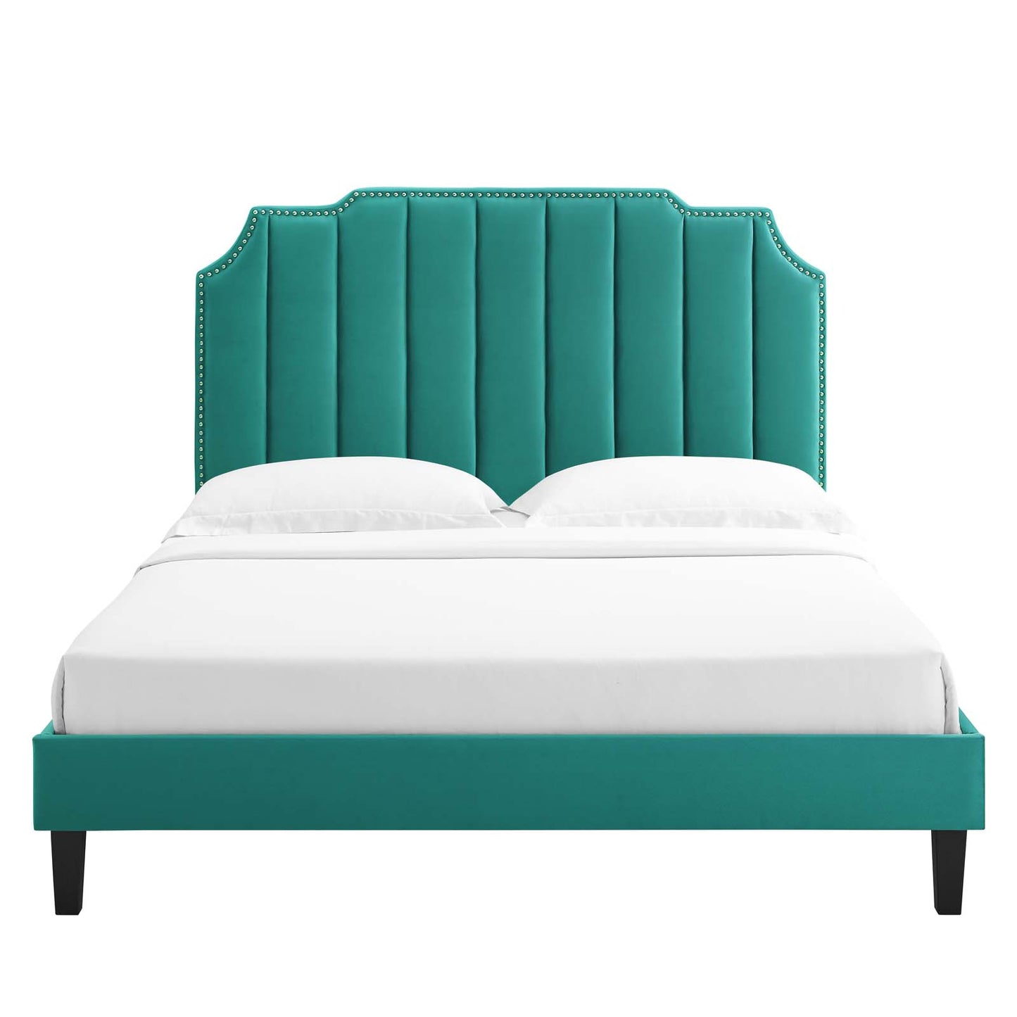 Colette Queen Performance Velvet Platform Bed By Modway - MOD-6585 | Beds | Modishstore - 108