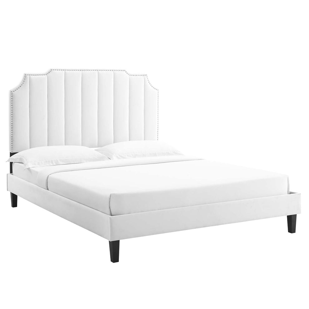 Colette Queen Performance Velvet Platform Bed By Modway - MOD-6585 | Beds | Modishstore - 113