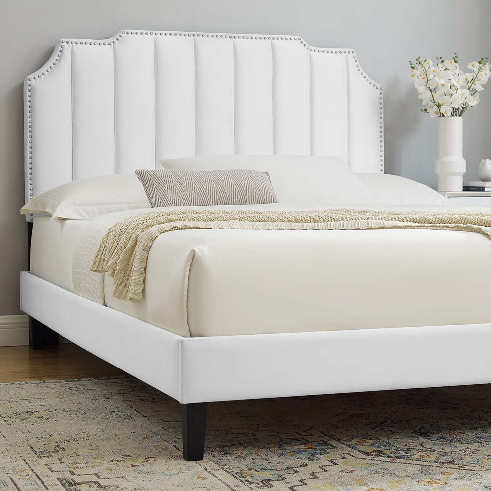 Colette Queen Performance Velvet Platform Bed By Modway - MOD-6585 | Beds | Modishstore - 120