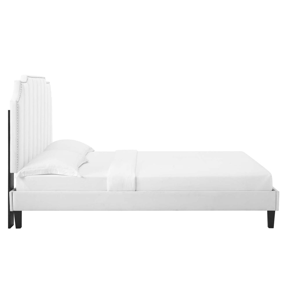 Colette Queen Performance Velvet Platform Bed By Modway - MOD-6585 | Beds | Modishstore - 123