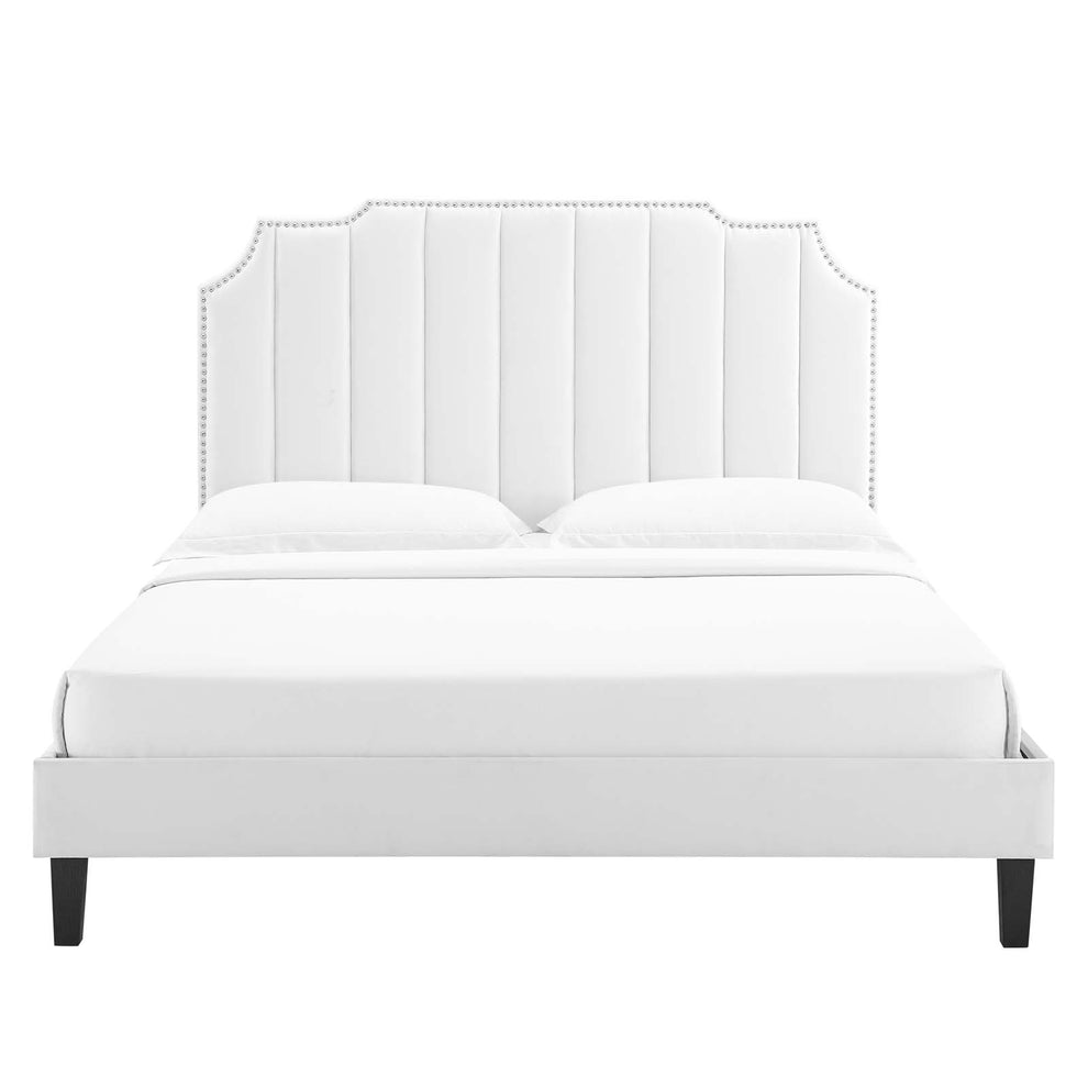 Colette Queen Performance Velvet Platform Bed By Modway - MOD-6585 | Beds | Modishstore - 124