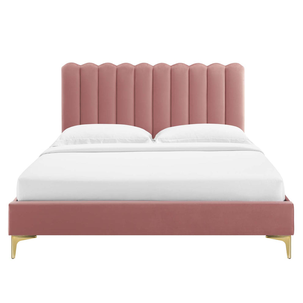 Reagan Queen Performance Velvet Platform Bed By Modway - MOD-6586 | Beds | Modishstore - 28