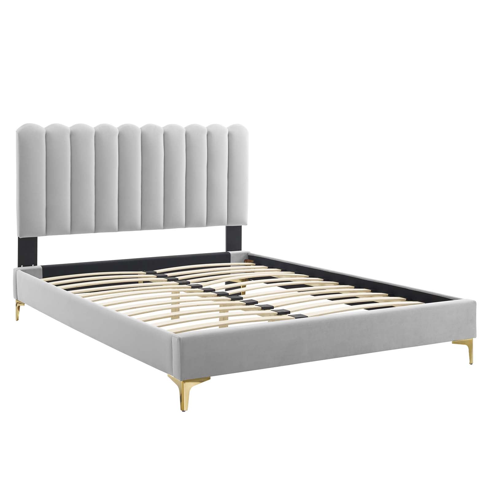 Reagan Queen Performance Velvet Platform Bed By Modway - MOD-6586 | Beds | Modishstore - 42