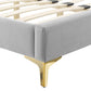 Reagan Queen Performance Velvet Platform Bed By Modway - MOD-6586 | Beds | Modishstore - 45