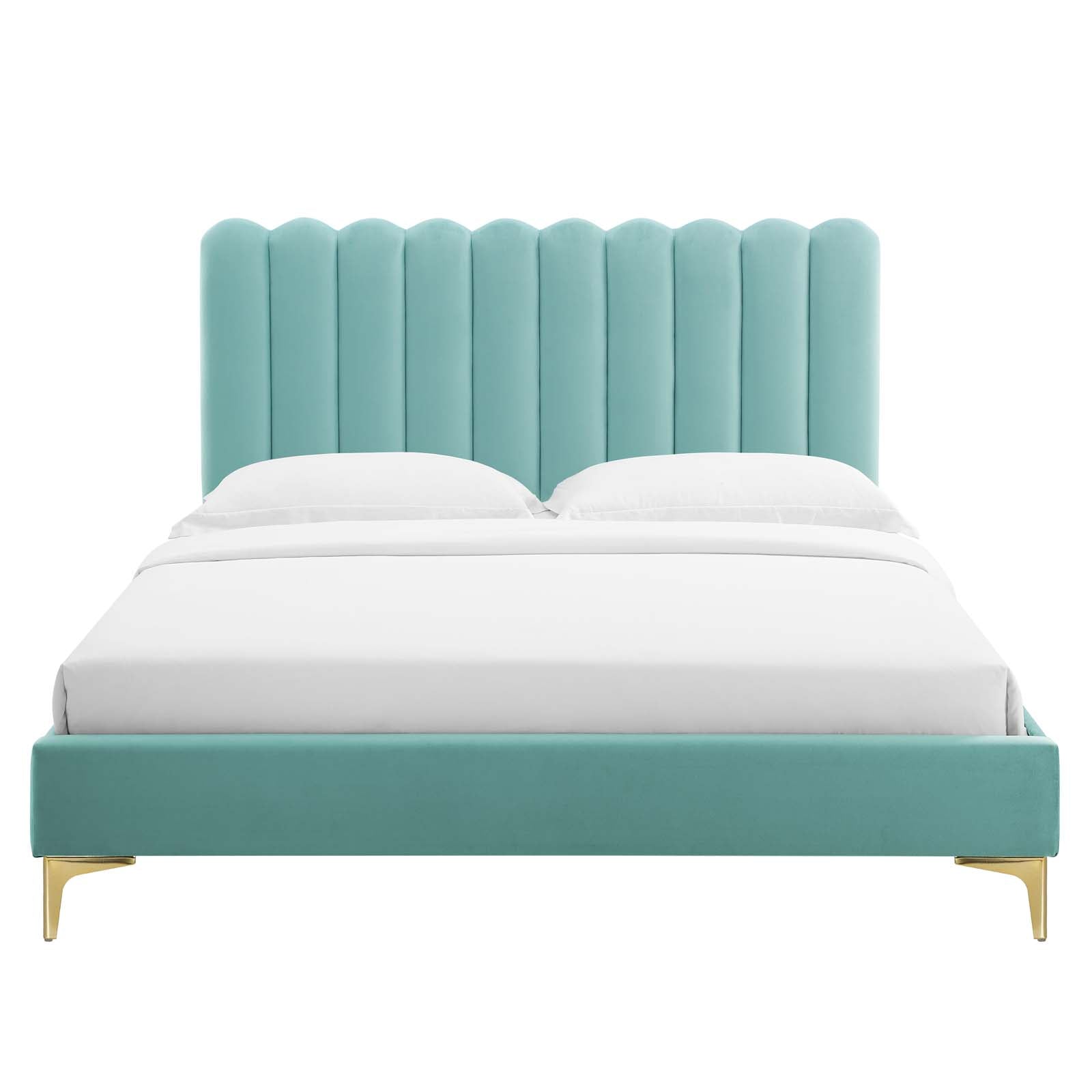 Reagan Queen Performance Velvet Platform Bed By Modway - MOD-6586 | Beds | Modishstore - 60