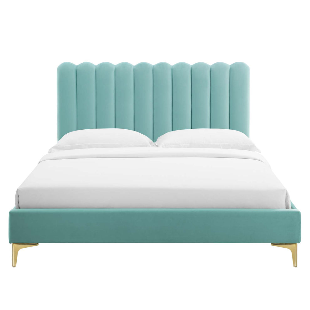 Reagan Queen Performance Velvet Platform Bed By Modway - MOD-6586 | Beds | Modishstore - 60