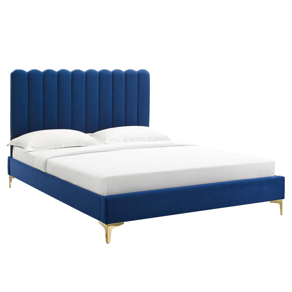 Reagan Queen Performance Velvet Platform Bed By Modway - MOD-6586 | Beds | Modishstore - 65