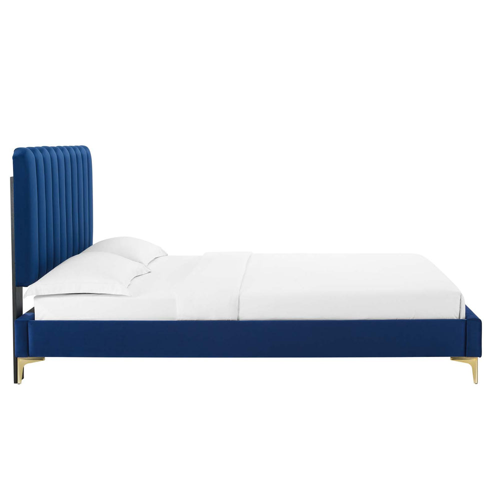 Reagan Queen Performance Velvet Platform Bed By Modway - MOD-6586 | Beds | Modishstore - 75