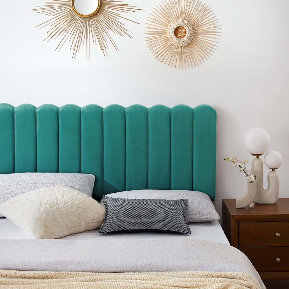 Reagan Queen Performance Velvet Platform Bed By Modway - MOD-6586 | Beds | Modishstore - 88