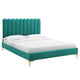 Reagan Queen Performance Velvet Platform Bed By Modway - MOD-6586 | Beds | Modishstore - 81